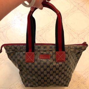 Gucci GG Pattern Navy Coating Canvas Shoulder Tote Bag